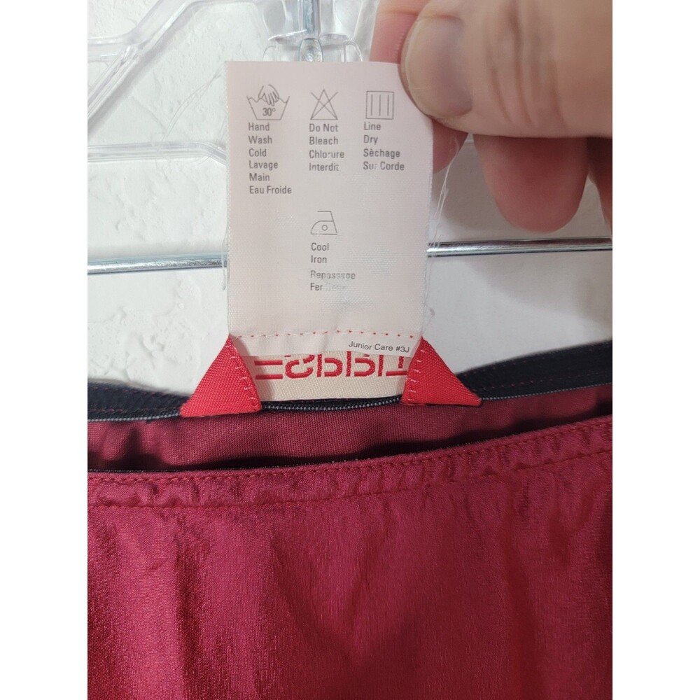 Vintage Espirit Silk Skirt Berry Red Floral Dainty Sequins Vtg Size 5/6 90s Y2K - Picture 11 of 16